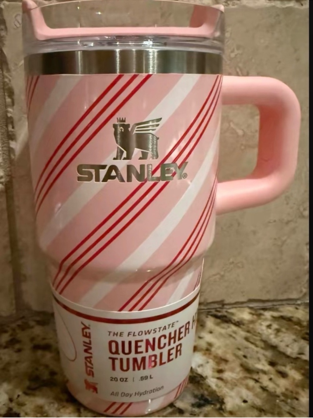 Stanley Strawberries and Cream tumbler mug with handle 20 oz limited edition